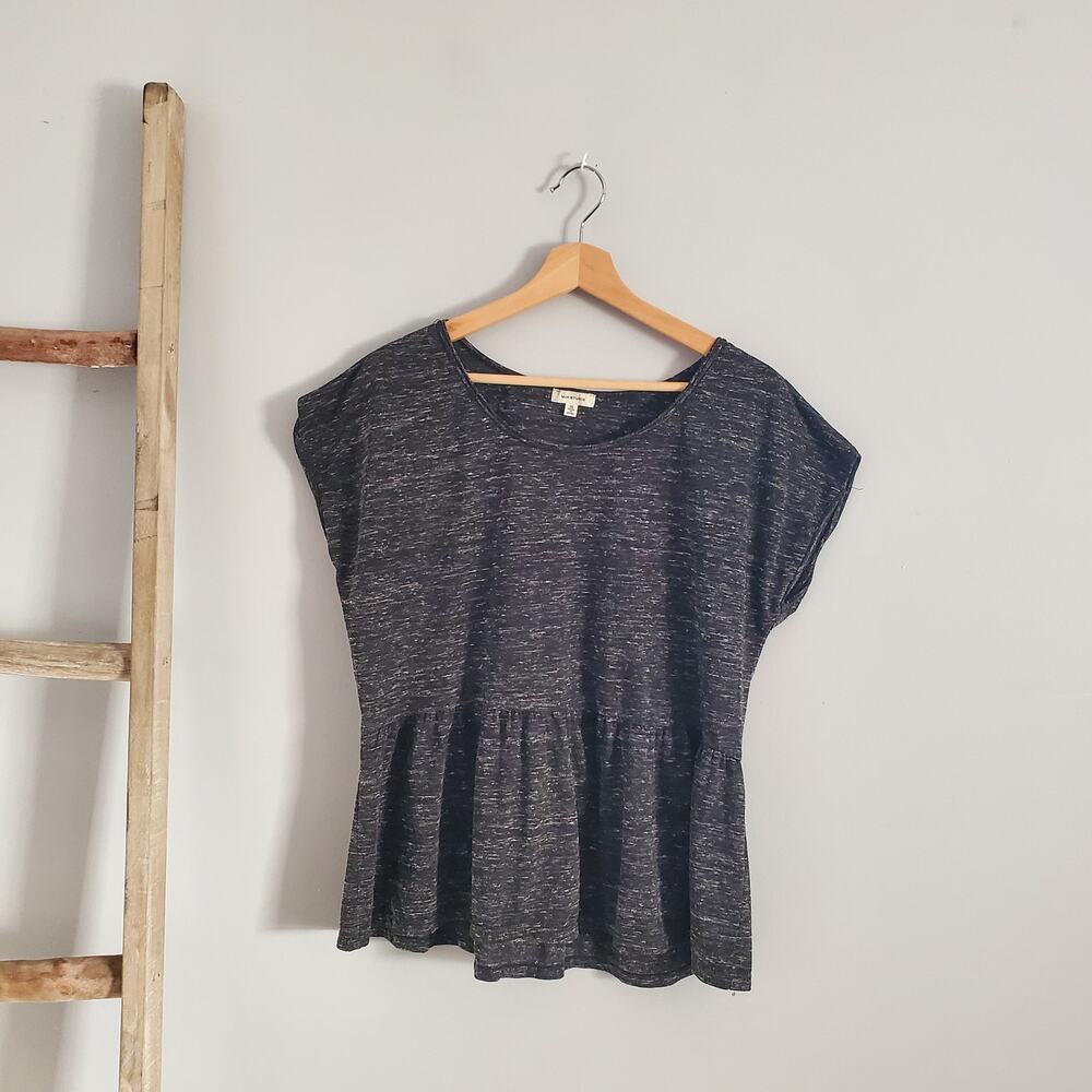 Max Studio Gray Sleeveless Babydoll Peplum Top XL